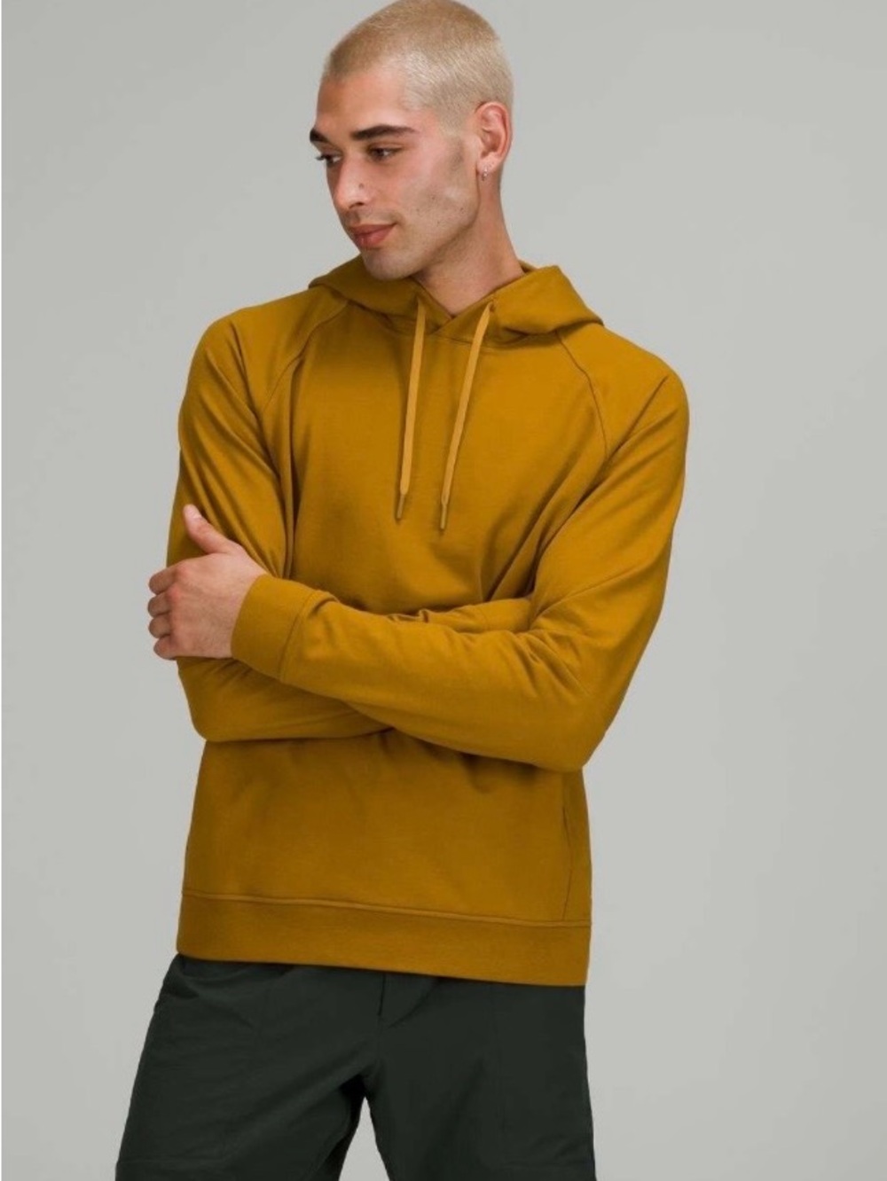 lululemon city sweat  Men's Mustard Yellow/ gold Hooded Pullover sweatshirt
